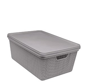 CAIXA JUTA 05L C/ TPA CINZA
