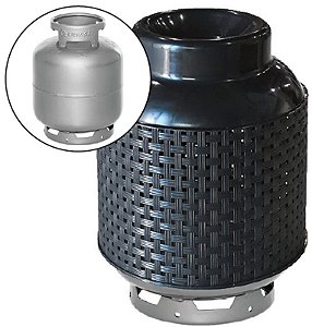CAPA PARA BOTIJAO RATTAN PRETA