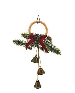 ENFEITE DE NATAL ARCO DECORADO SINOS 32X24CM