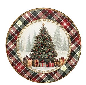 MESA - SOUSPLAT PLAST NATAL 33CM ARVORE BORDA XADREZ