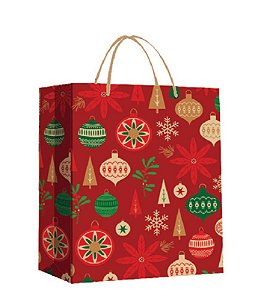 SACOLA PAPEL COLOR NATAL DEC 18 X 24 X 7CM SORT - CAIXA C/ 12 PEÇAS