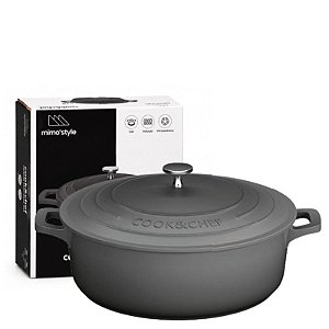 COOK & CHEF - CACAROLA BAIXA 28 CM CINZA 4,6L