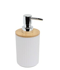 PORTA SABONETE LIQUIDO 430 ML BRANCO BAMBU RED