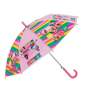 SOMBRINHA MINNIE / MARGARIDA ROSA AUTOMATICA Ø48CM