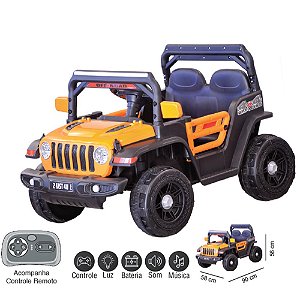 ZIPPY - MINI JEEP ELETRICO 12V LARANJA C/ RC