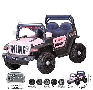 ZIPPY - MINI JEEP ELETRICO 12V ROSA C/ RC