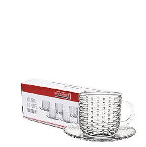 GLASS - XICARA C/ PIRES 90ML RATTAN JG C/ 06 PCS