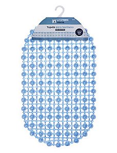 TAPETE P/ BOX DE BANHEIRO AZUL 64 X 36CM