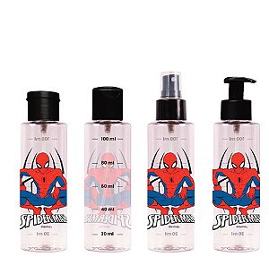 FRASCO 100ML CJ C/ 04 PCS HOMEM ARANHA