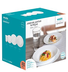 OPALINE MENU APARELHO DE JANTAR 16PC C/ COPO 350 ML