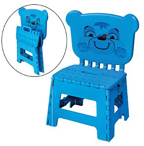 POLTRONA INFANTIL AZUL DOBRÁVEL C/ LABEL - 33,2 X 6 X 46,8 CM