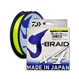 Linha Multifilamento 135m Daiwa J-Braid x4 Amarelo