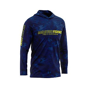 Camisa Pesca Mar Negro X-Protection Sublimada Uv50+ Blue