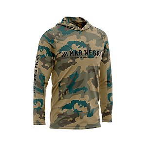Camisa Pesca Mar Negro X-Protection Sublimada Uv50 Camuflado Caqui