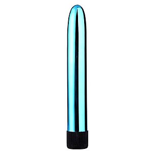 Vibrador Personal Liso 18 cm Multivelocidade - Azul Metálico
