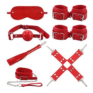 Kit Bondage Vermelho - 7 Peças