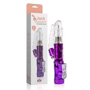 Vibrador Jack Rabbit Rotativo Com Plug Anal- Roxo