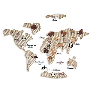 Decoração Quarto Bebê Mapa Mundi Animais