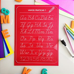 Alfabeto Letra Cursiva Aprenda a Escrever Reutilizável
