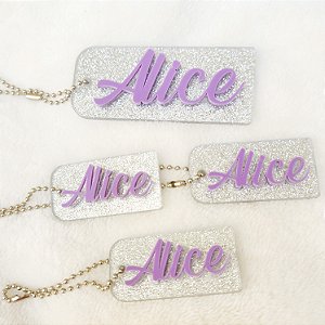 Kit com 4 Chaveiros TAG de Identificação para Mochila