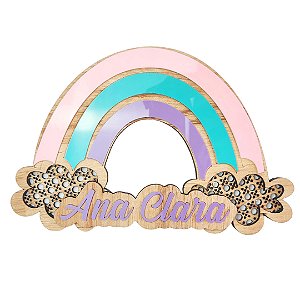 Enfeite Arco Iris Palha Indiana e Acrílico