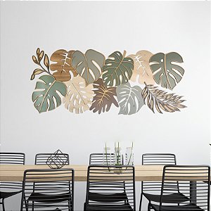 Quadro Escultura de Parede Natureza Folhas Tropicais
