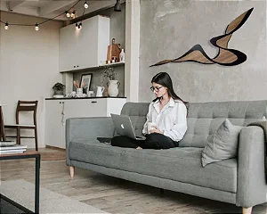 Escultura Parede Fita Fluida Abstrata | Painel LevCut Decor