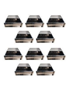 KIT 10 FORMAS LATERAL REMOVÍVEL TIRAMISU SLICE CAKE BOLO DE FATIA GRANDE INOX COM TAMPA 30X30X10 CM