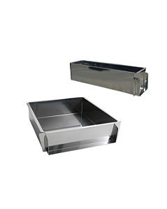 KIT- 1 FORMA LATERAL REMOVÍVEL TIRAMISU SLICE CAKE BOLO DE FATIA GRANDE INOX 30X30X10 CM +1 FORMA LATERAL REMOVÍVEL TIRAMISU SLICE CAKE 30X10X10 CM