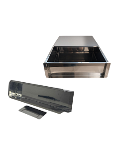 KIT 1 FORMA LATERAL REMOVÍVEL TIRAMISU SLICE CAKE BOLO DE FATIA GRANDE COM TAMPA INOX 30X30X10 CM +1 FORMA LATERAL REMOVÍVEL TIRAMISU 30X10X6 CM