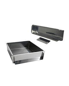 KIT 1 FORMA LATERAL REMOVÍVEL TIRAMISU SLICE CAKE BOLO DE FATIA GRANDE INOX 30X30X10 CM +1 FORMA LATERAL REMOVÍVEL TIRAMISU 30X10X6 CM