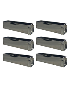 KIT 6 FORMAS LATERAL REMOVÍVEL TIRAMISU SLICE CAKE BOLO DE FATIA INOX 30X10X10 CM