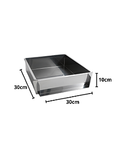 FORMA LATERAL REMOVÍVEL TIRAMISU SLICE CAKE BOLO DE FATIA GRANDE INOX 30X30X10 CM