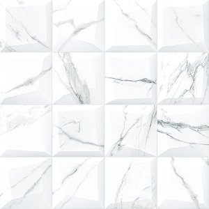 Porcelanato Carrara Relevo 3D 72x72cm - RXAR72726