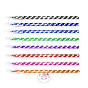 Caneta Esferográfica Cis Spiro 17,5cm - Corpo Listrado