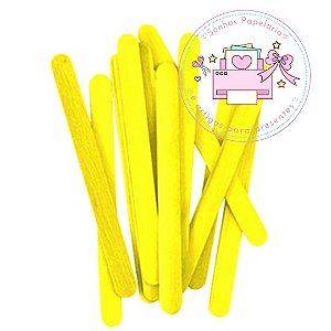 Conjunto de Palitos De Picolé Com 100unid Coplamix (Amarelo)