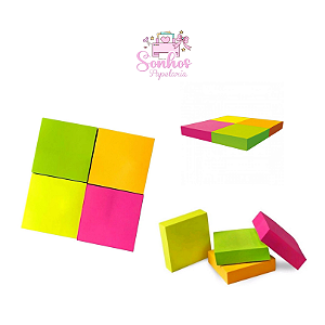Bloco Adesivo Para Notas e Recados/ 4 Cores  ( Off Stick )