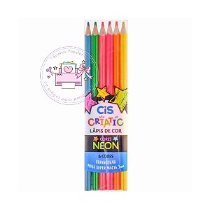 Lápis De Cor CIS Criatic 6 Cores Neon