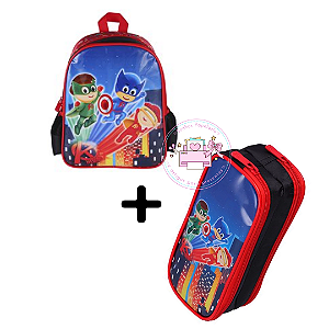 KIT Lancheira  Térmica + Estojo 2 Compartimentos K HEROES
