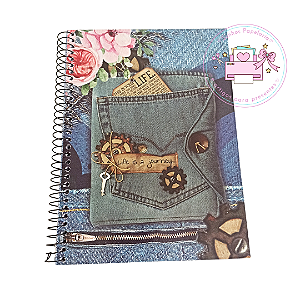 Caderno Jeans Life Is a Journey Fem. 96F