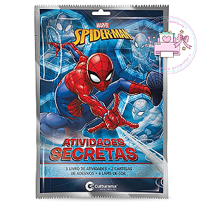 Livro de Atividades Homem Aranha + Lápis de Cor + Adesivos