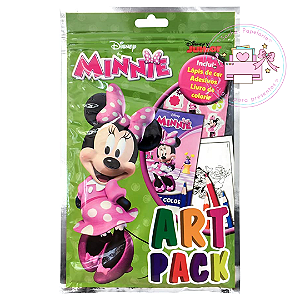 Mini Livro  de Colorir c/ 4 Lápis de Cor  e Adesivos Minnie