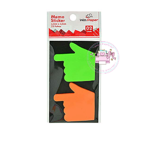 Adesivo Memo Sticker Laranja e Verde 4,5 x4,5 cm