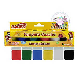 Tinta Guache Radex  - Cores  Sortidas C/6