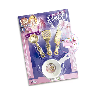 Frigideira + 3 Utensilhos Princesa Na Cartela Altimar