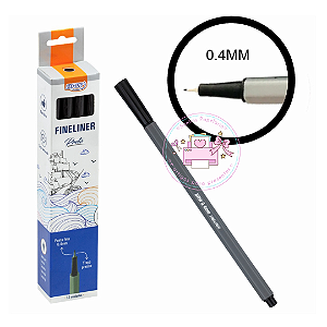 Caneta Hidrografica Fine Line 0.4mm Preto BRW