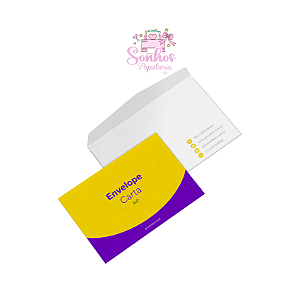 Envelope Personalizado Feito à mão - Tam. 17cm x 10cm ( Folha A4 - 75g)