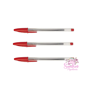 KIT de Canetas Esferográficas - BIC Cristal Vermelha