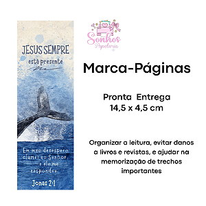 Marcador de Páginas - JESUS ESTÁ PRESENTE | KIT C/ 8 unid ( Vergê 180g / 14,5 x 4,5cm )