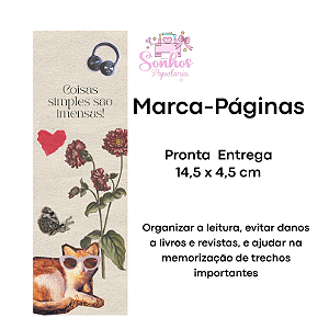 Marcador de Páginas - COISAS SIMPLES | KIT C/ 8 unid ( Vergê 180g / 14,5 x 4,5cm )